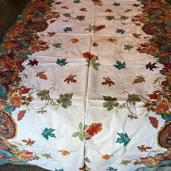 Vintage Thanksgiving Harvest Tablecloth 102 x 60 inches - Picture 1 of 4